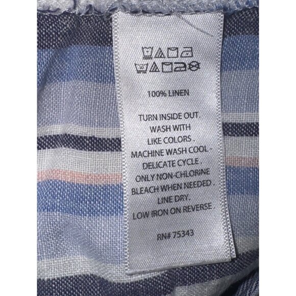 Artisan Ny Womens Striped Linen Shorts Blue & Pink Size L - Picture 5 of 8